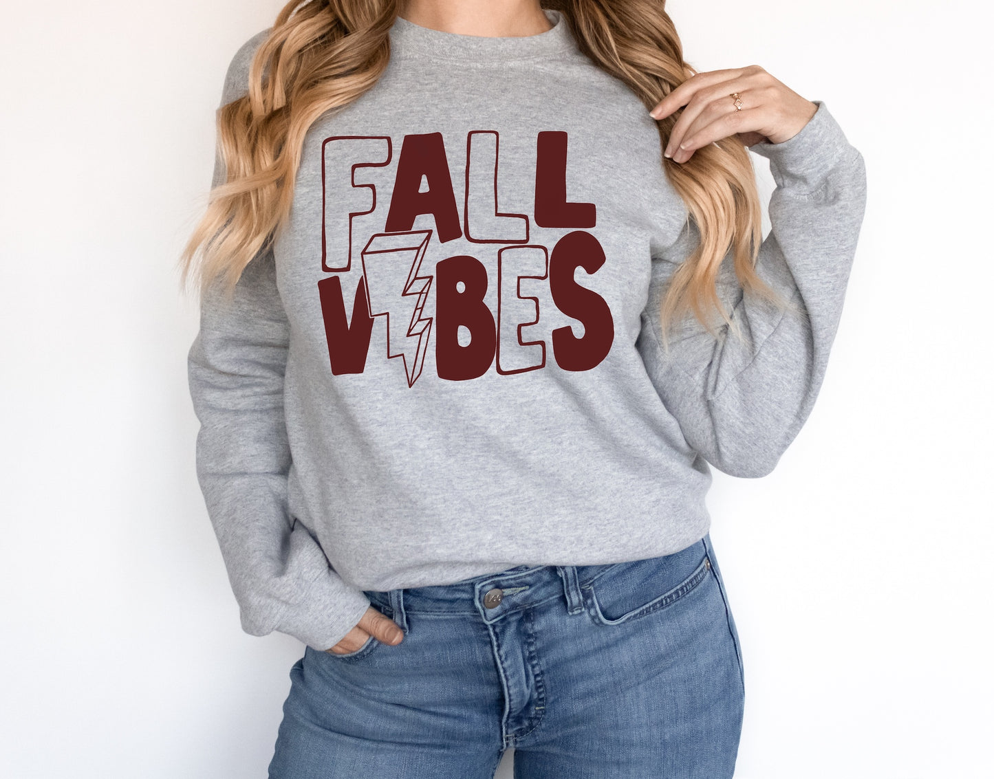 Fall Vibes Burgundy Screen Print Transfer