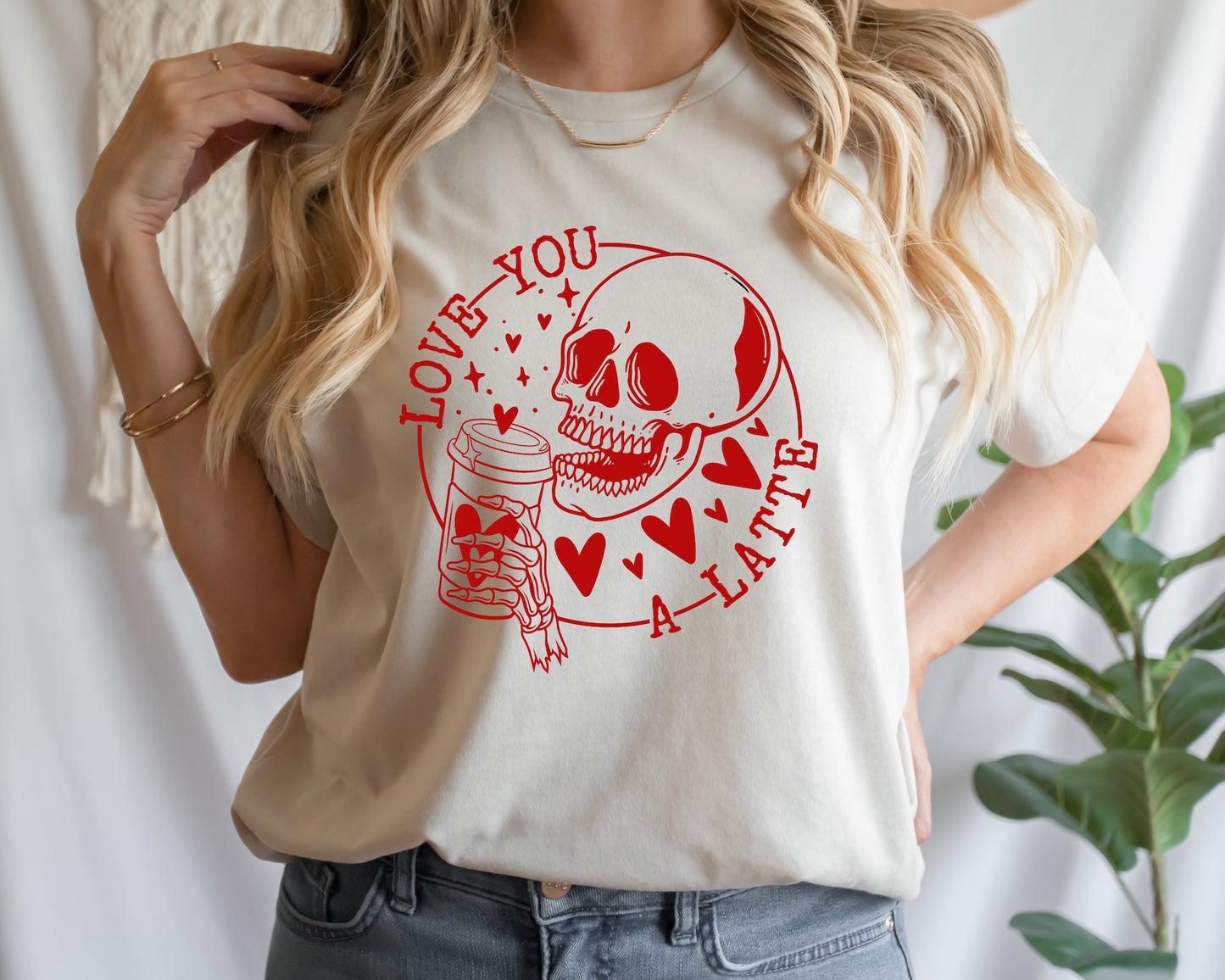 DRAFT Love You A Latte Red Screen Print Transfer