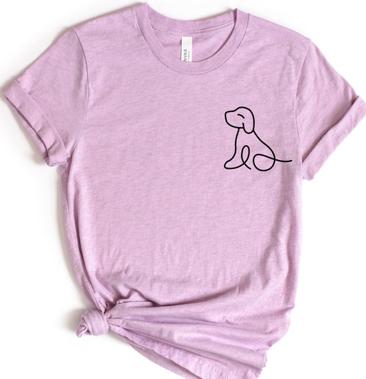 Dog Line Drawing DTF Pocket Transfer DTF