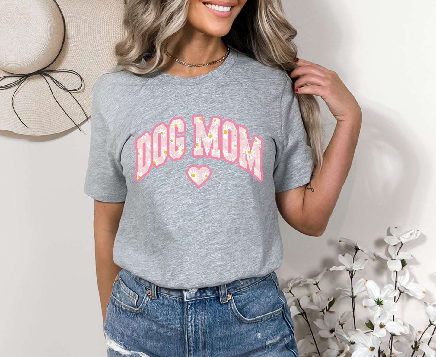 Pink Floral Dog Mom DTF Transfer