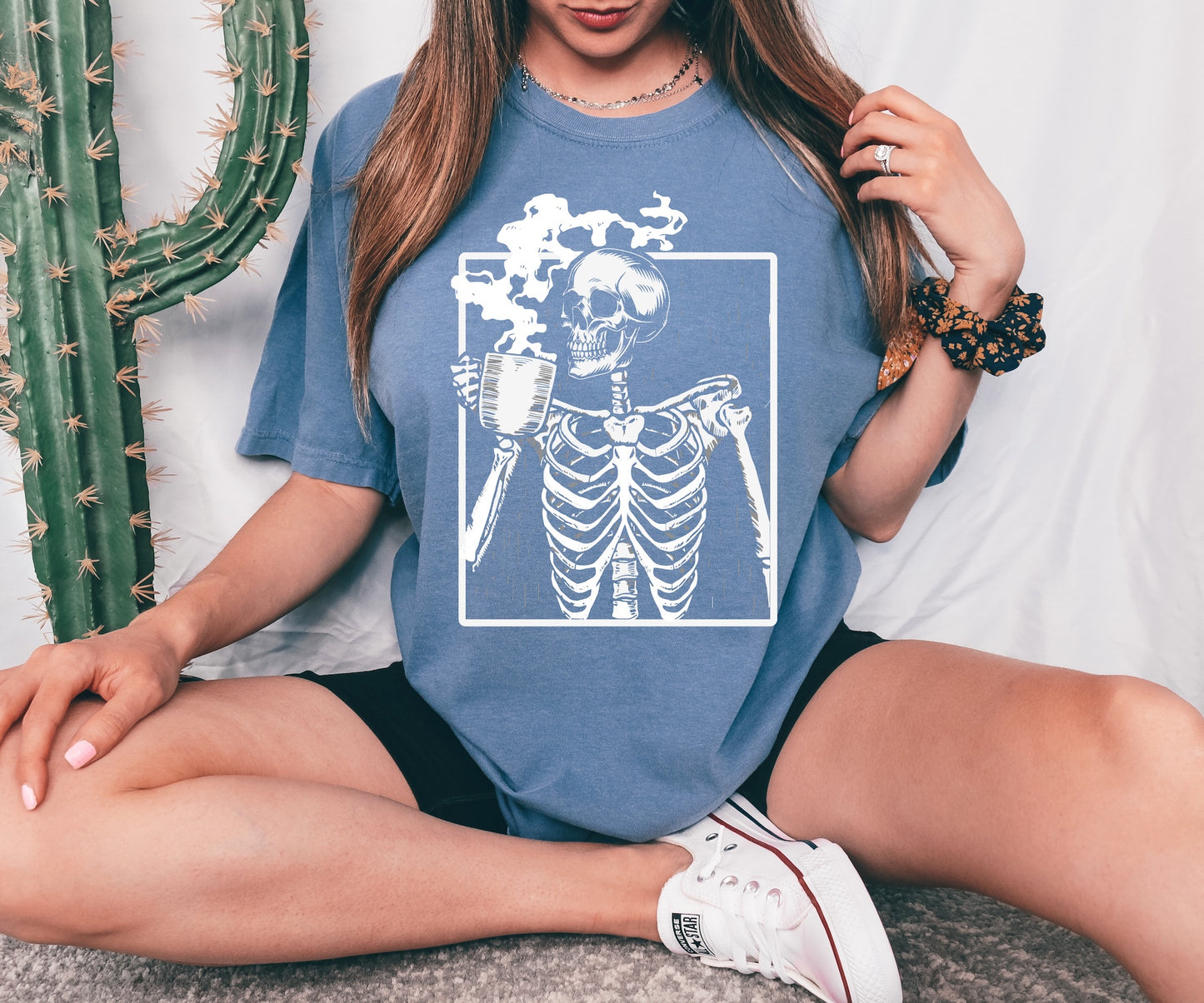 Skeleton Coffee Screen Print Transfer