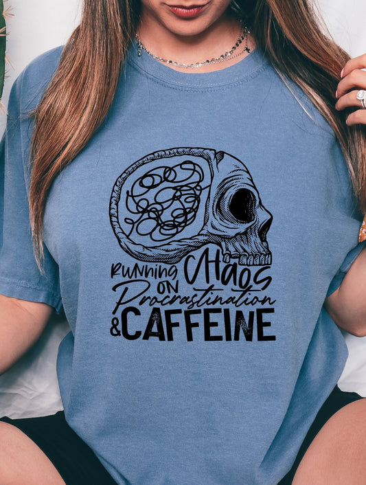 Running on Chaos and Caffeine Screen Print Transfer