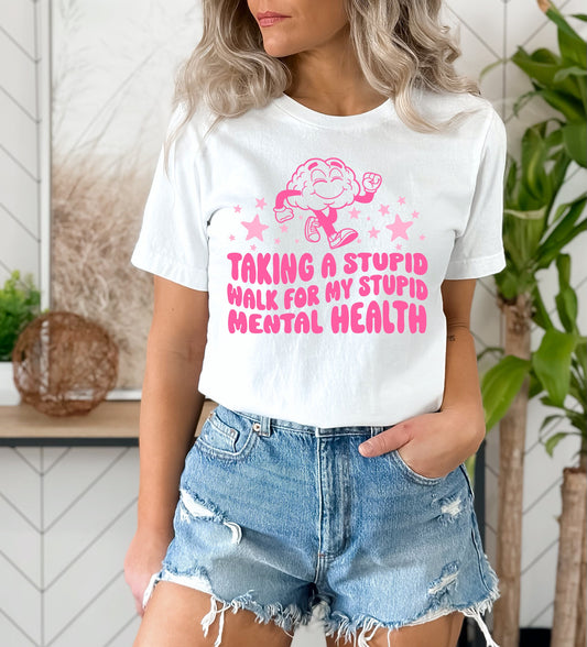 Taking A Walk for Mental Health Single Color DTF Transfer