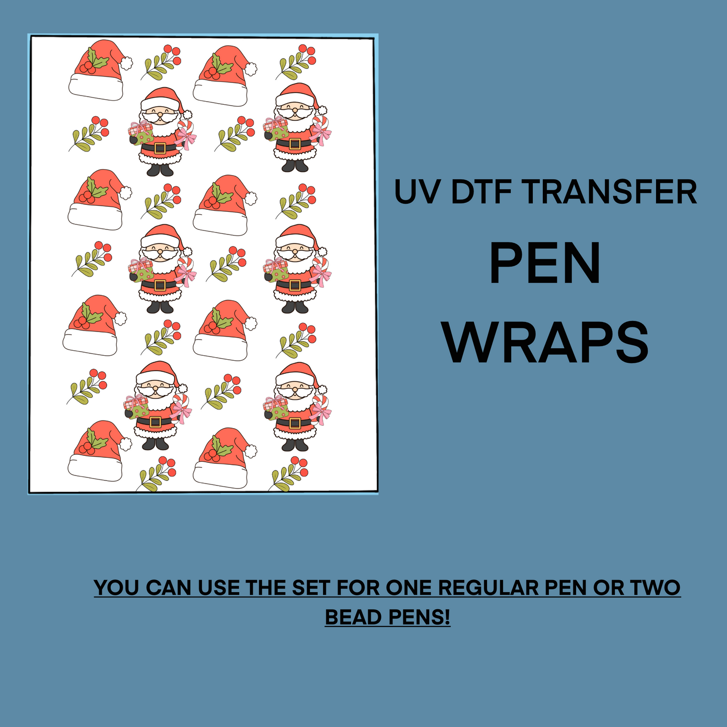 Santa Pen Wrap UV DTF