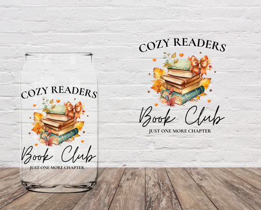 Cozy Readers Books Club Stack  DOUBLE SIDED 4" UV DTF