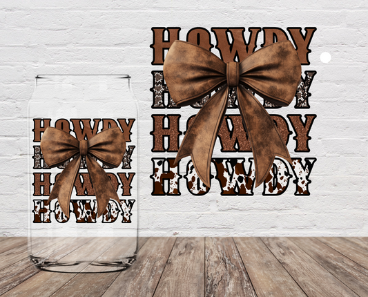 Howdy Brown Bow 4" UV DTF