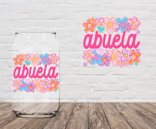 Abuela Pink Floral 4" UV DTF