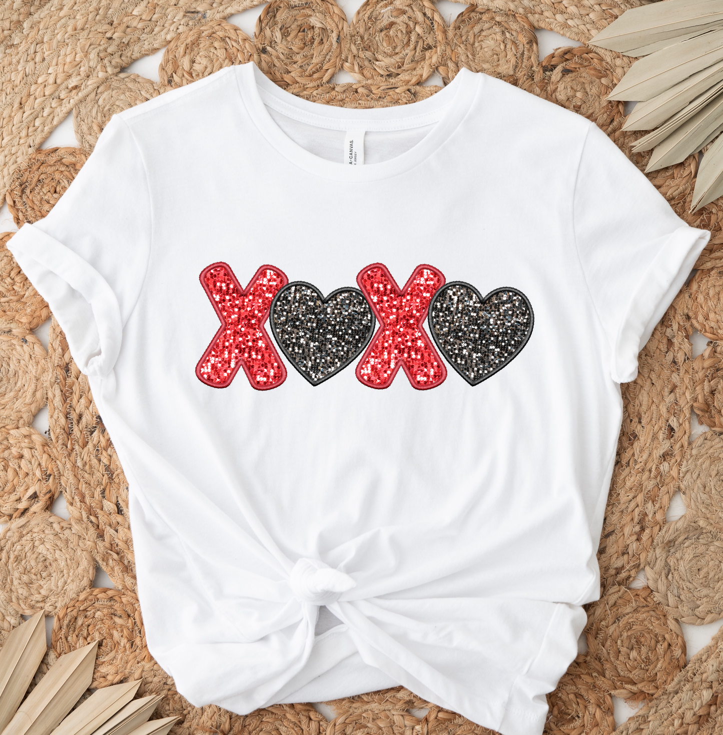 XOXO Red & Black Patch Effect DTF TRANSFER