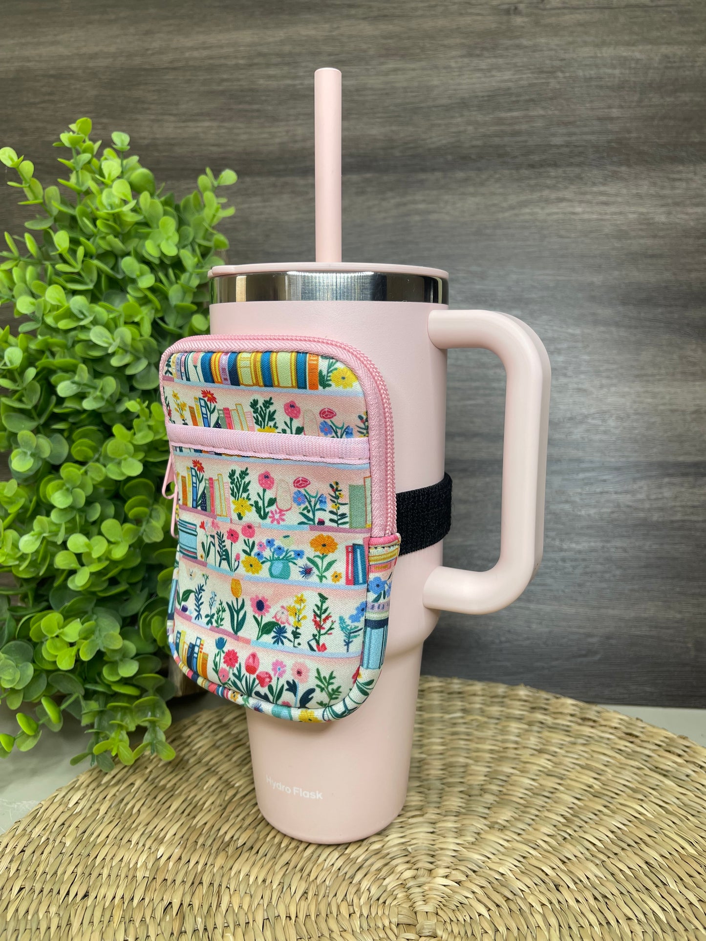 Floral Book Shelve Tumbler Bag