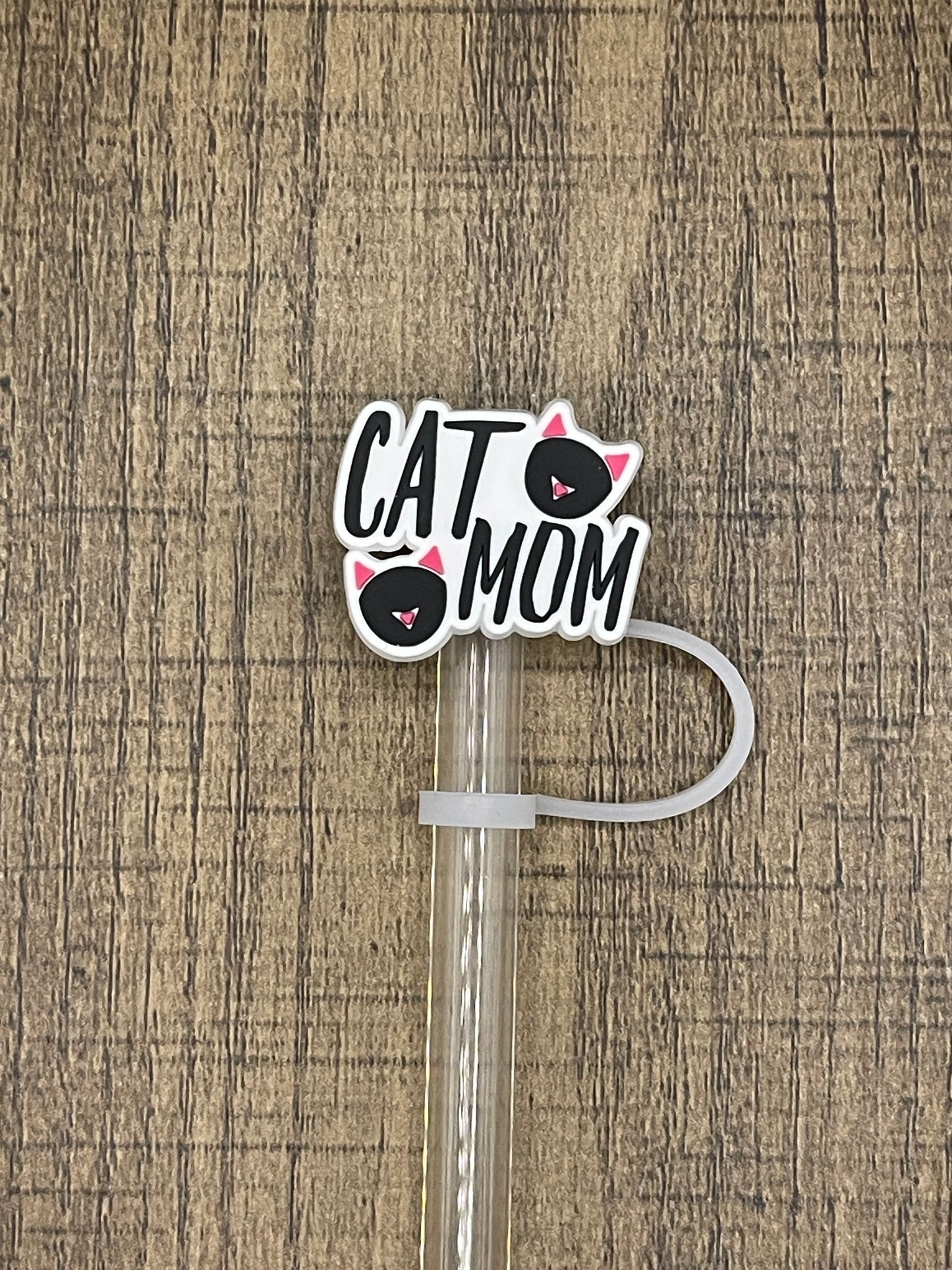 Cat Mom Silicone Straw Topper