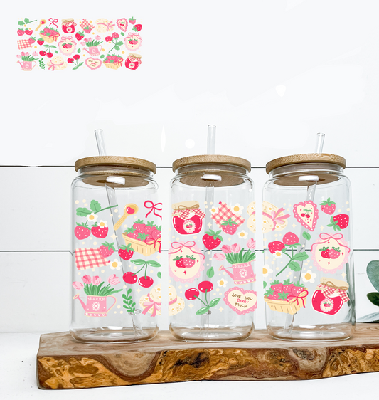 Love You Berry Much Floral UV DTF Wrap DOUBLE SIDED