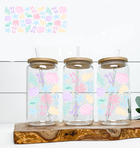 Shells, Coral & Bows UV DTF Wrap DOUBLE SIDED