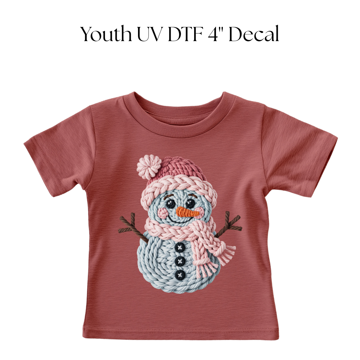 YOUTH Snowman Faux Yarn DTF Transfer