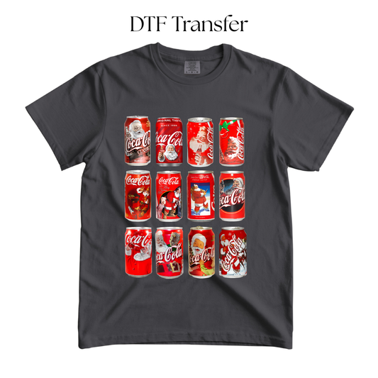 Christmas Soda Cans DTF Transfer