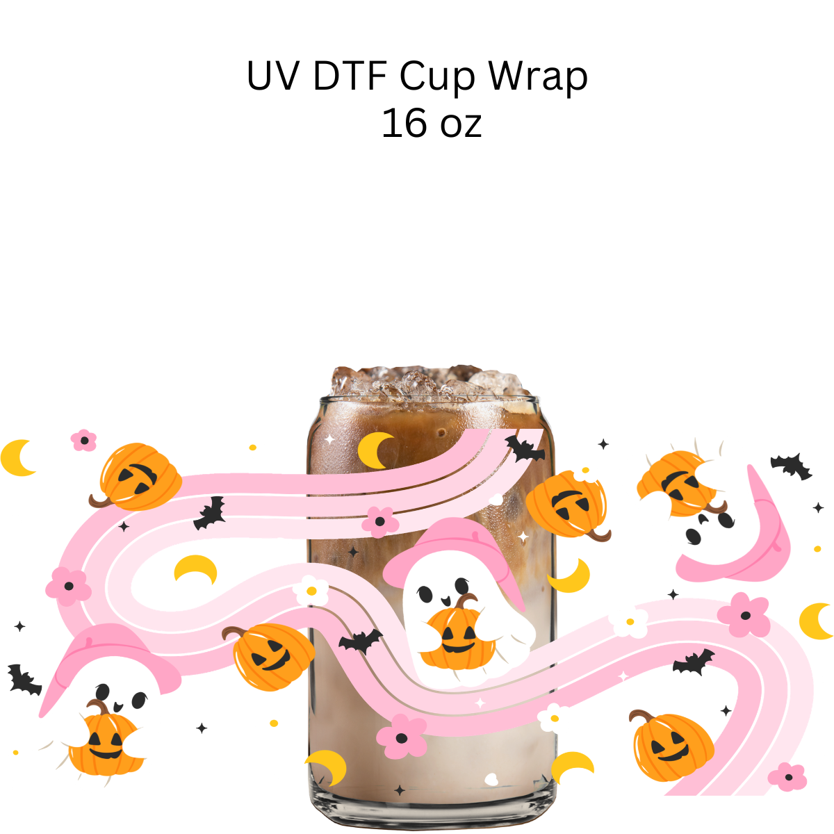 Ghost Pink Squiggle UV DTF Cup Wrap