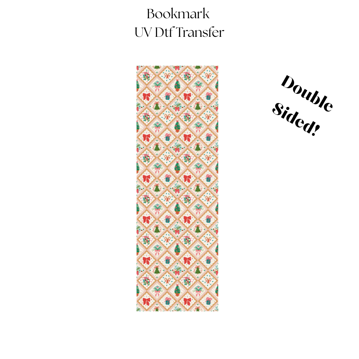 2" Christmas Design UV DTF Bookmark Transfer