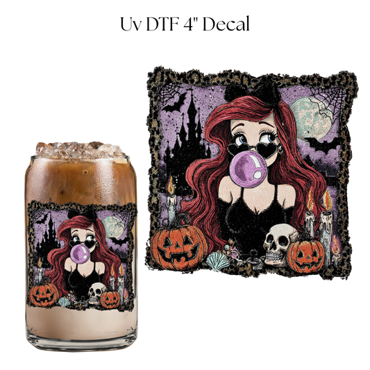 Halloween Mermaid 4” UV DTF Cup Decal