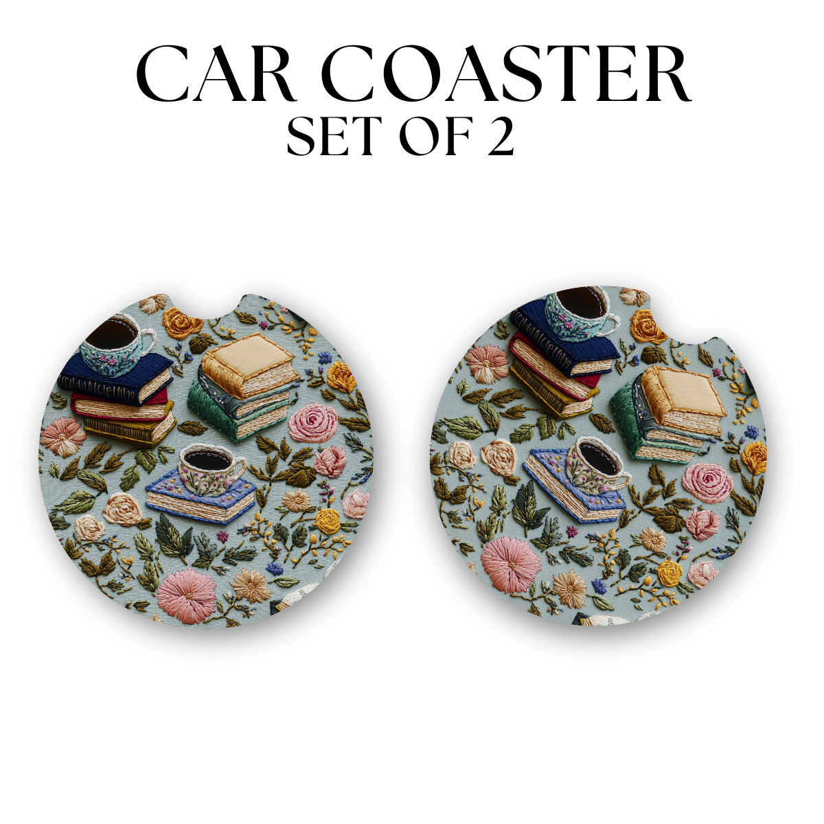 Faux Stiched Books Coaster DTF Transfer