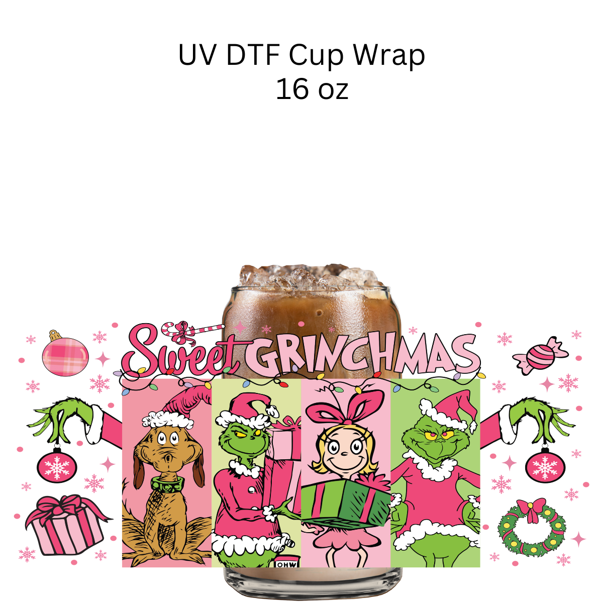 Green Monster Pink UV DTF Cup Wrap