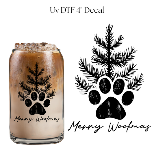Merry Christmas Paw 4” UV DTF Decal
