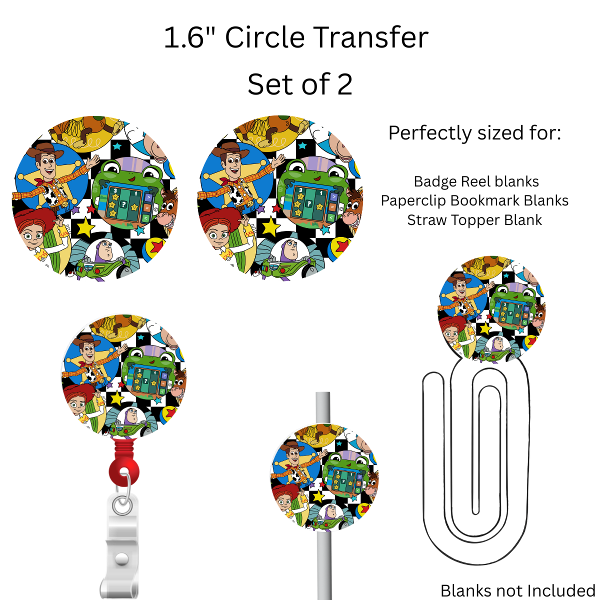 New Toys 1.6” UV DTF Transfer Set of 2