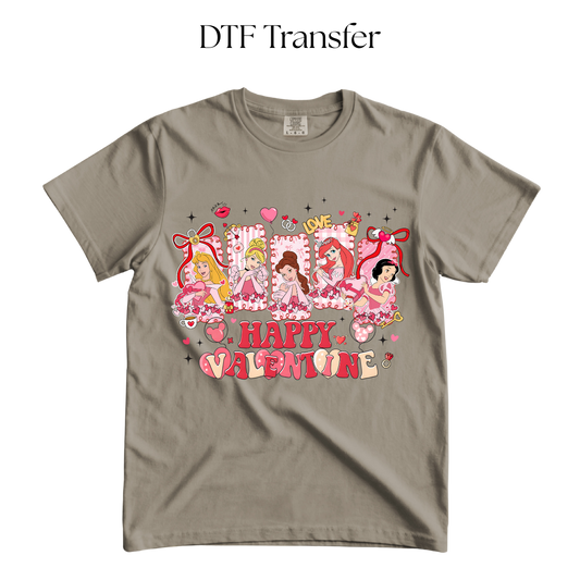 Happy Valentine Princess DTF Transfer