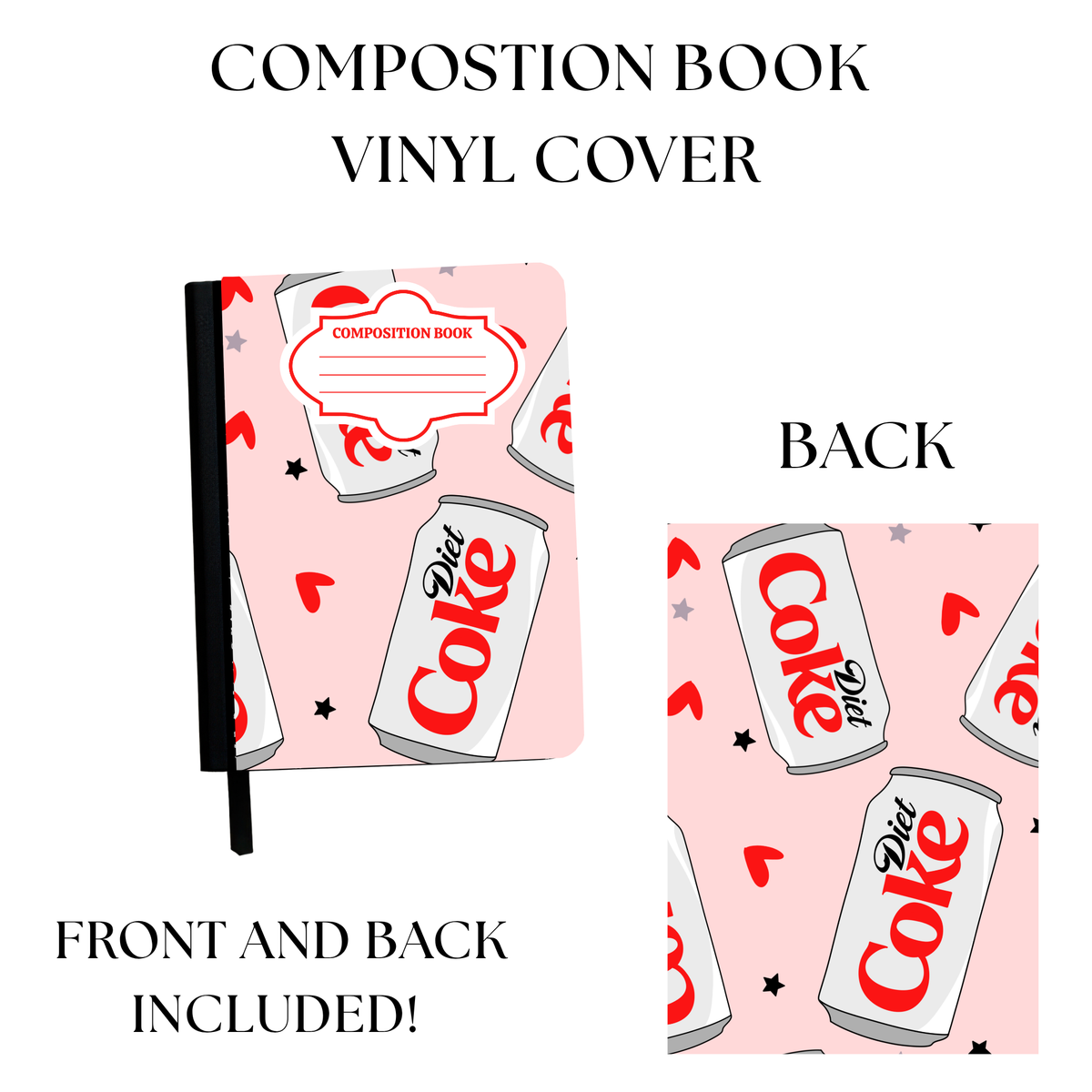Diet Soda Composition Book Sticker UV PRINTED
