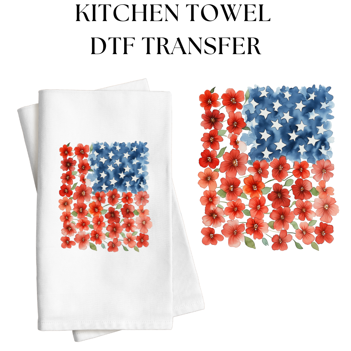 Floral Flag DTF Transfer