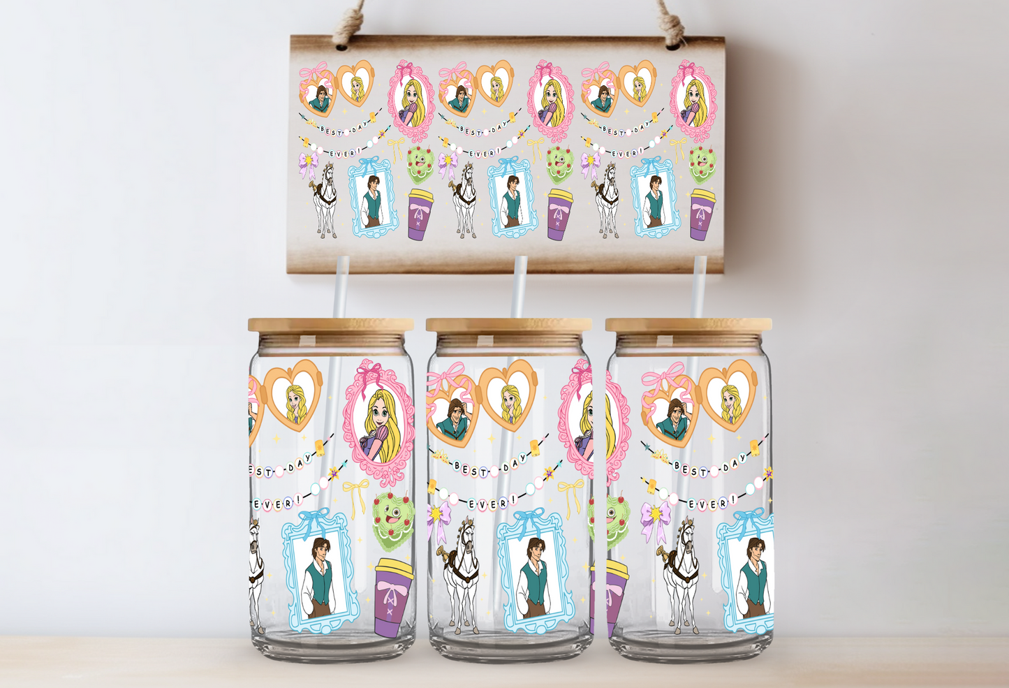 Long Hair'd Girl Frames UV DTF Wrap  DOUBLE SIDED
