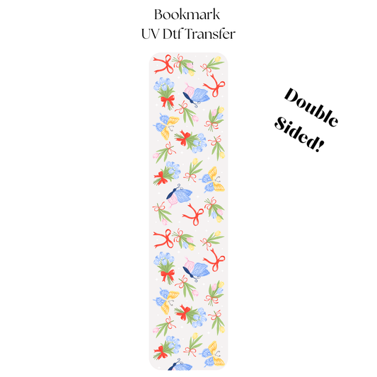 Tulip Bouquet and Butterflies Bookmark Transfer