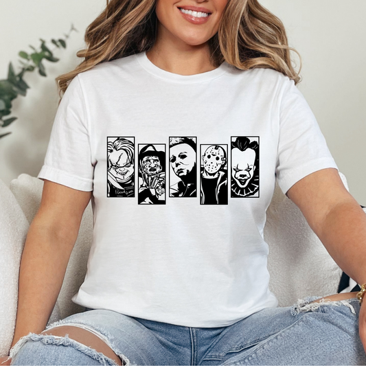 Horror Face Cards Single Color Dtf Transfer (print to order)