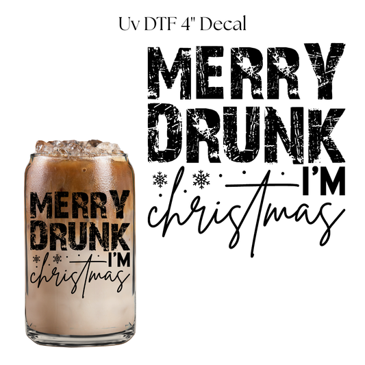 Merry Drunk 4” UV DTF Decal