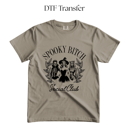 Spooky B Social Club Single Color DTF Transfer