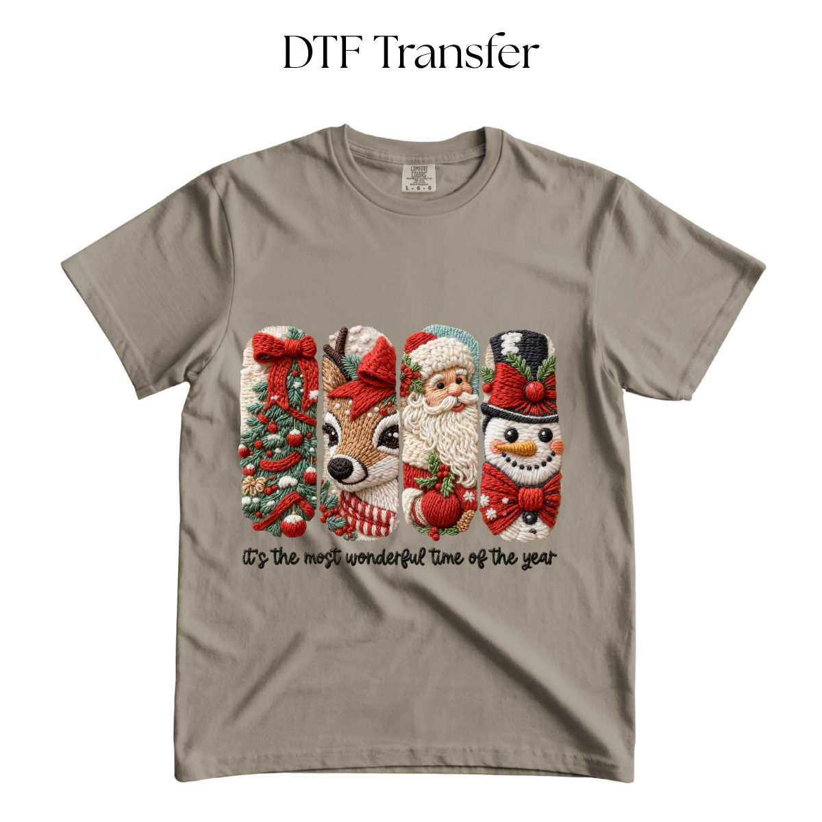 It’s The Most Wonderful Time of the Year Faux Embroidered DTF Transfer