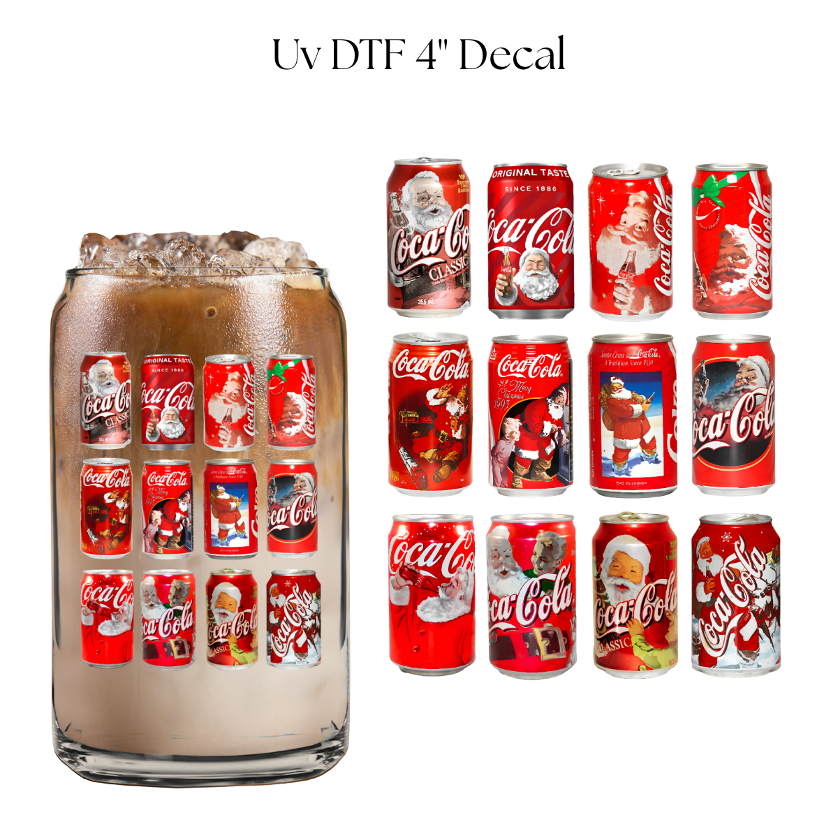Christmas Soda Cans 4” UV DTF Decal