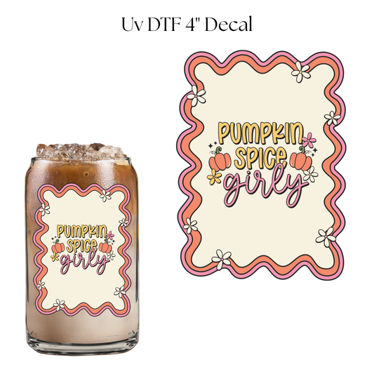Pumpkin Spice Girly 4” UV DTF Decal
