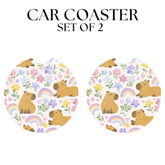 Capybara UV DTF Car Coaster
