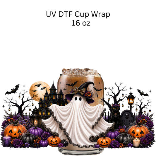 Ghost Black Castle  UV DTF Cup Wrap