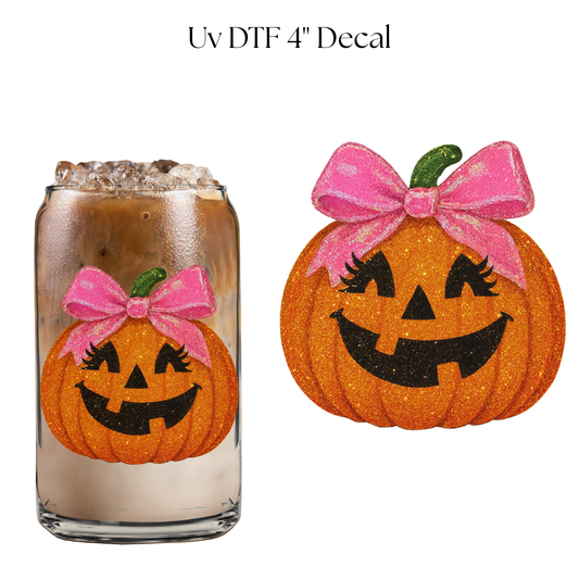 Glitter Pumpkin 4” UV DTF Decal