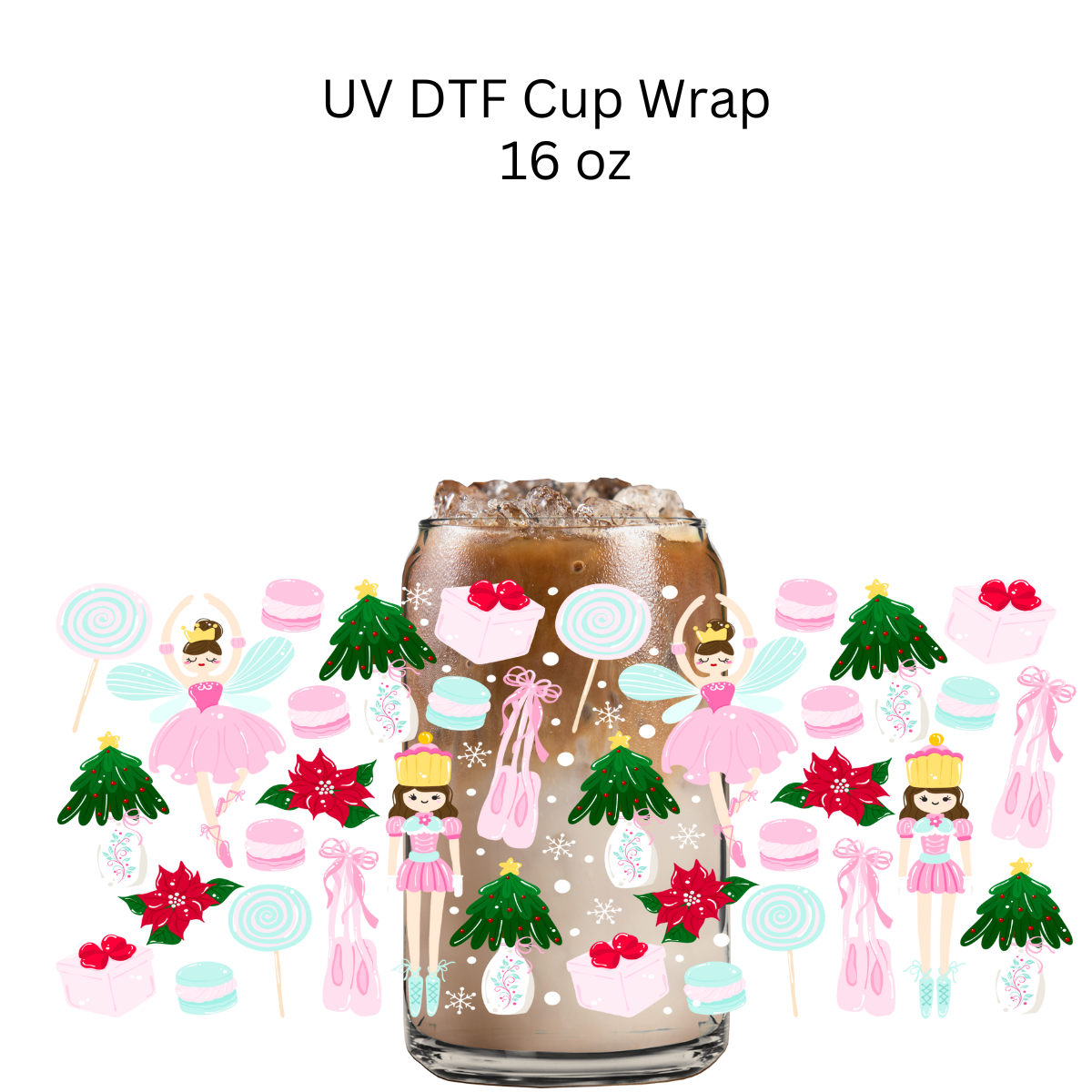 Pink Nutcracker UV DTF Cup Wrap