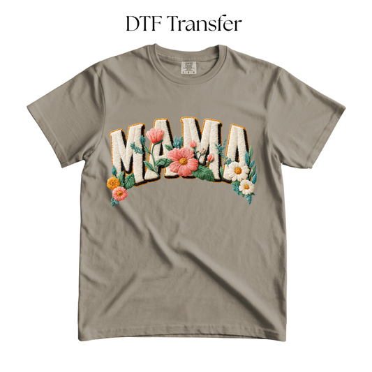 MAMA Faux Chenille Floral DTF Transfers