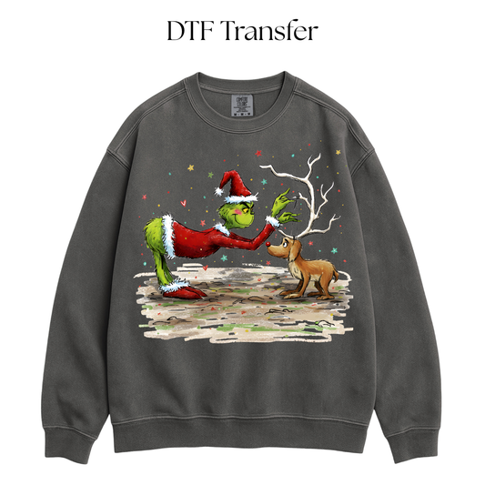 Green Monster and Dog DTF Transfer