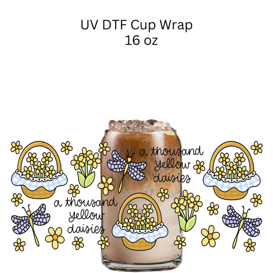 A Thousand Yellow Daisies UV DTF Cup Wrap