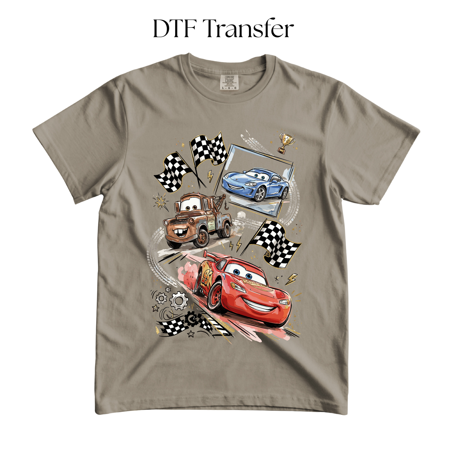 Flag Cars DTF Transfer
