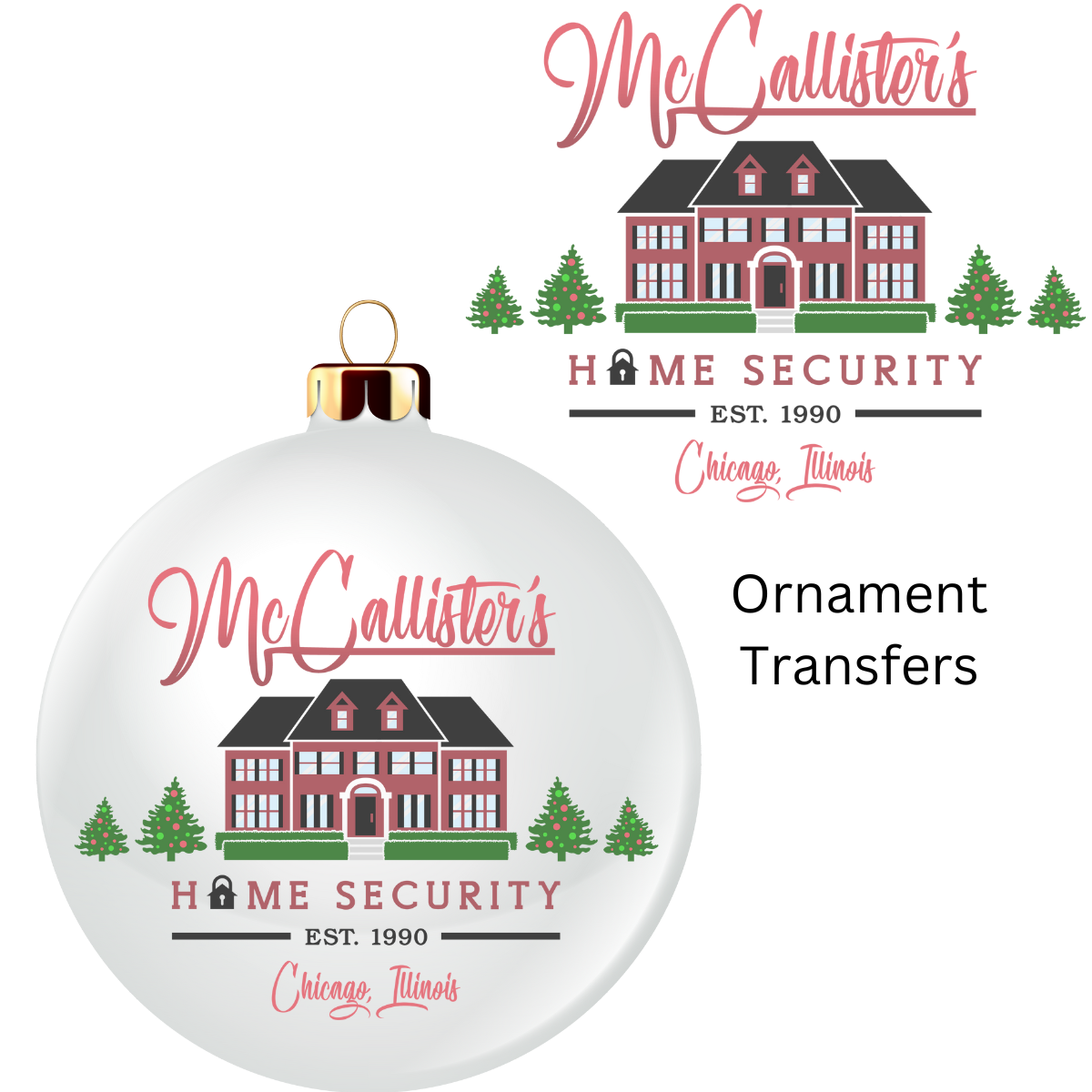 Home Security Ornament Transfer UV DTF