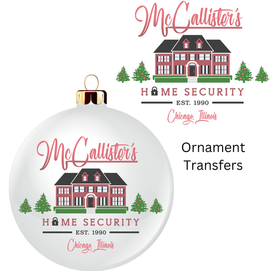 Home Security Ornament Transfer UV DTF