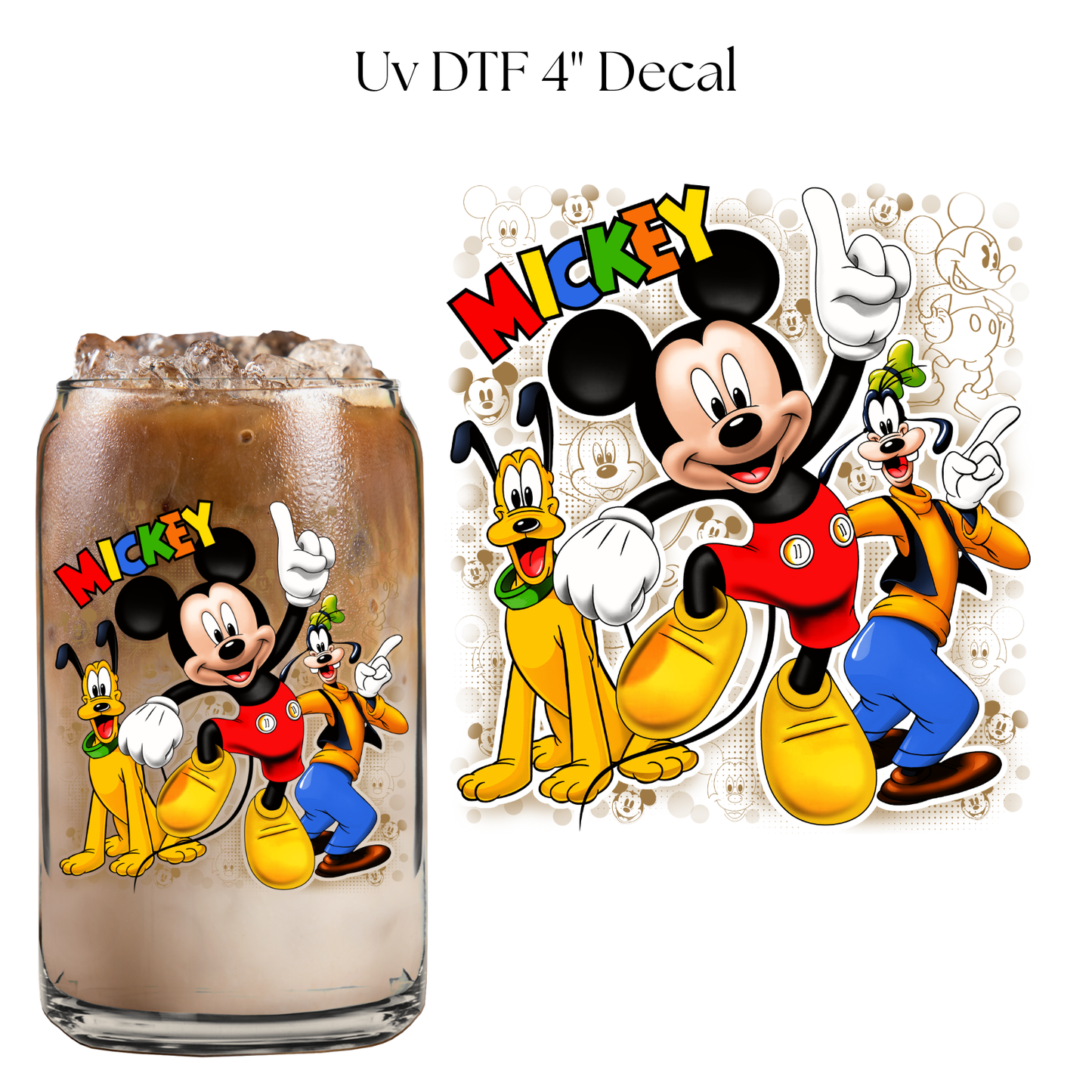 Mouse Friends 4” UV DTF Cup Decal