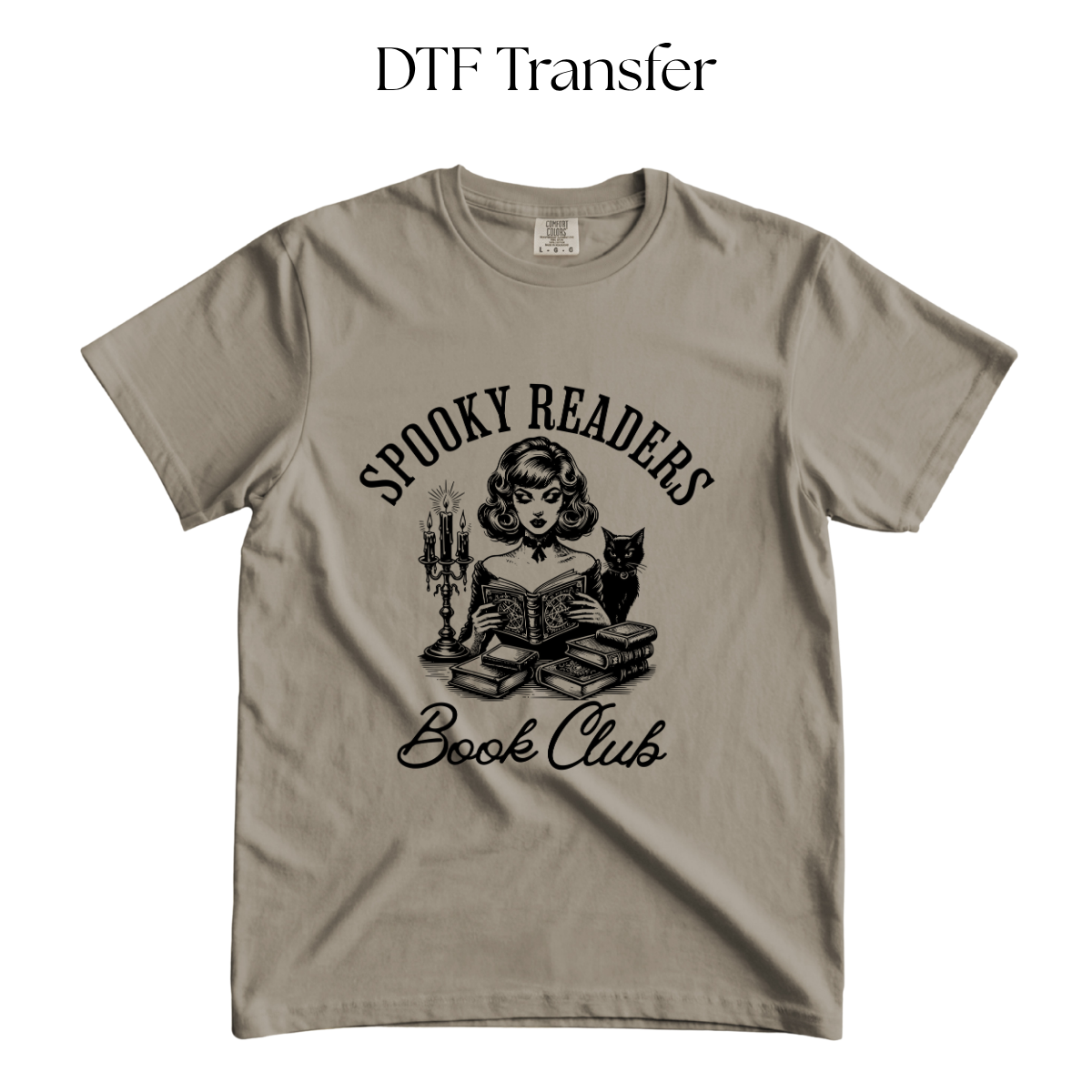 Spooky Readers Book Club Single Color DTF Transfer