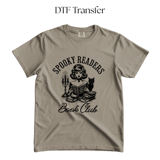Spooky Readers Book Club Single Color DTF Transfer