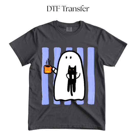 Ghost and Black Cat Stripes DTF Transfer